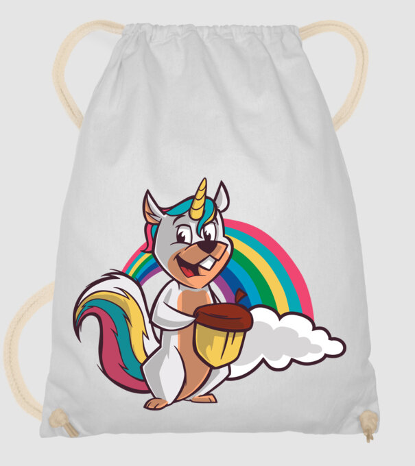 Unicorn drăguț Veveriță model alb pe tricou