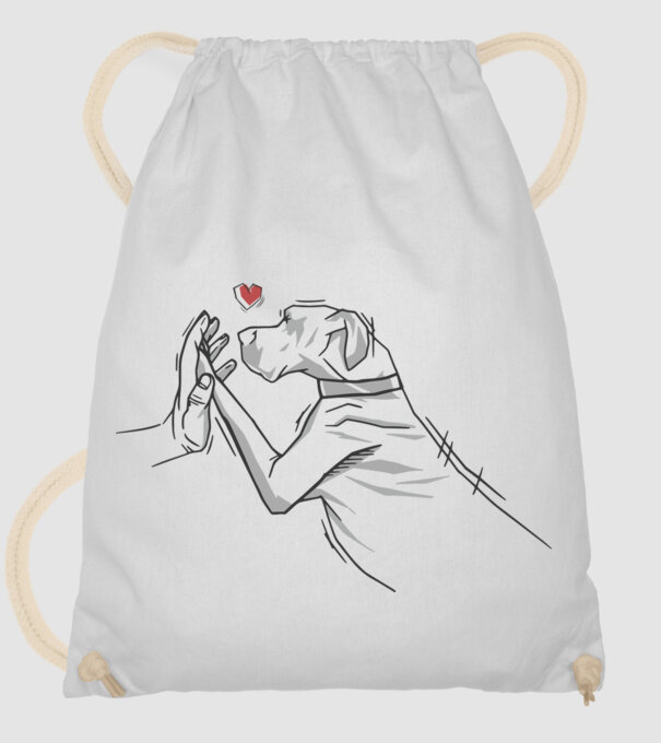 Dog danez bate palma model alb pe tricou