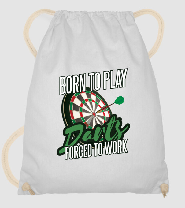 Născut pentru a juca darts, forțat să muncesc model alb pe tricou