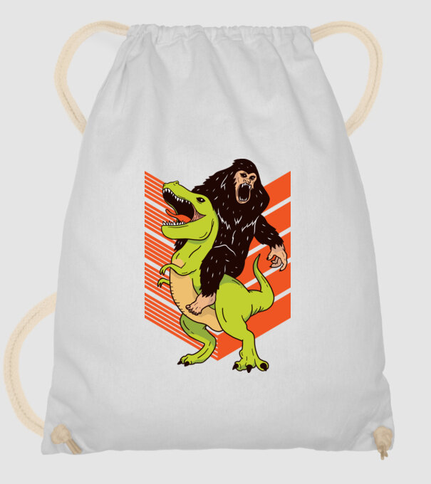 Dinozaur Yeti model alb pe tricou