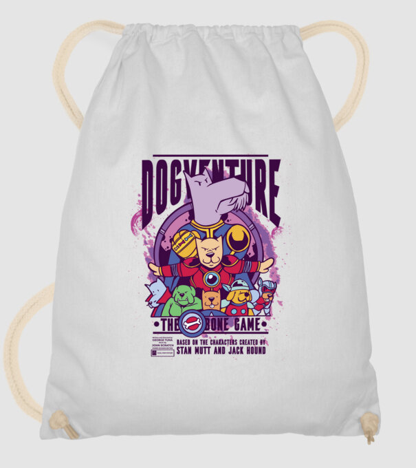 Dogventure The Bone Game model alb pe tricou