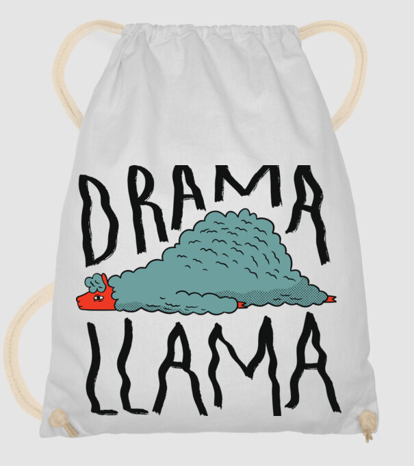 Dramă Lama model alb pe tricou