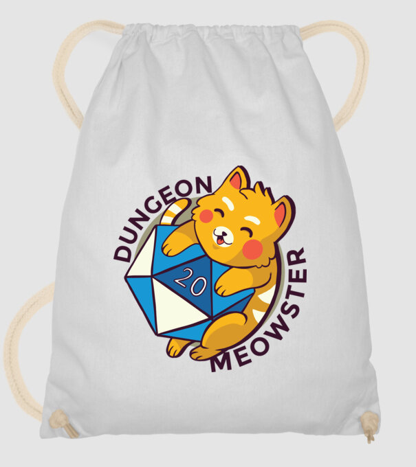 Dungeon Meowster joc de rol RPG tricou cu pisică model alb pe tricou