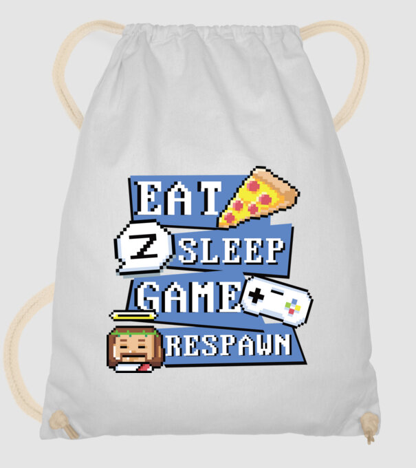 Eat, Sleep, Game respawn model alb pe tricou