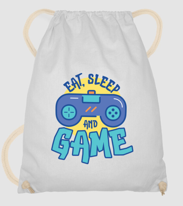 Eat Sleep and Game model alb pe tricou