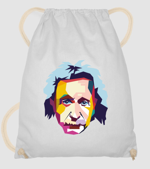 Einstein abstract model alb pe tricou