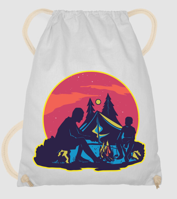 Campare pe timp de noapte model alb pe tricou