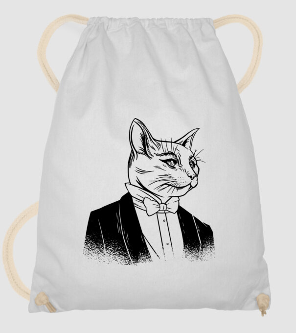 Pisică Elegantă model alb pe tricou