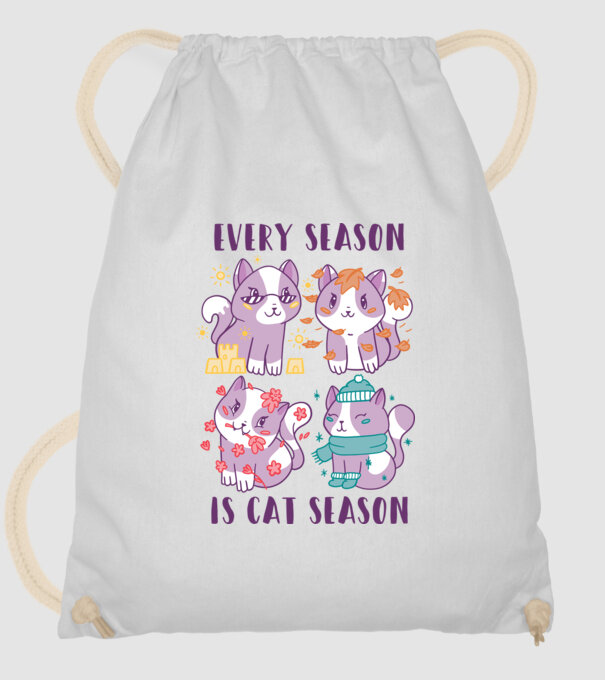 Every Season is Cat Season model alb pe tricou