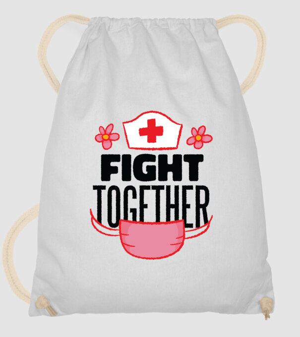 Fight together Asistentă medicală model alb pe tricou