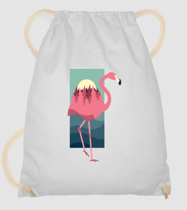 Flamingo Design model alb pe tricou