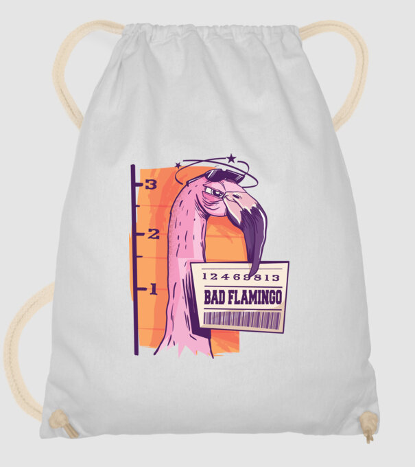 Flamingo arestat amuzant model alb pe tricou