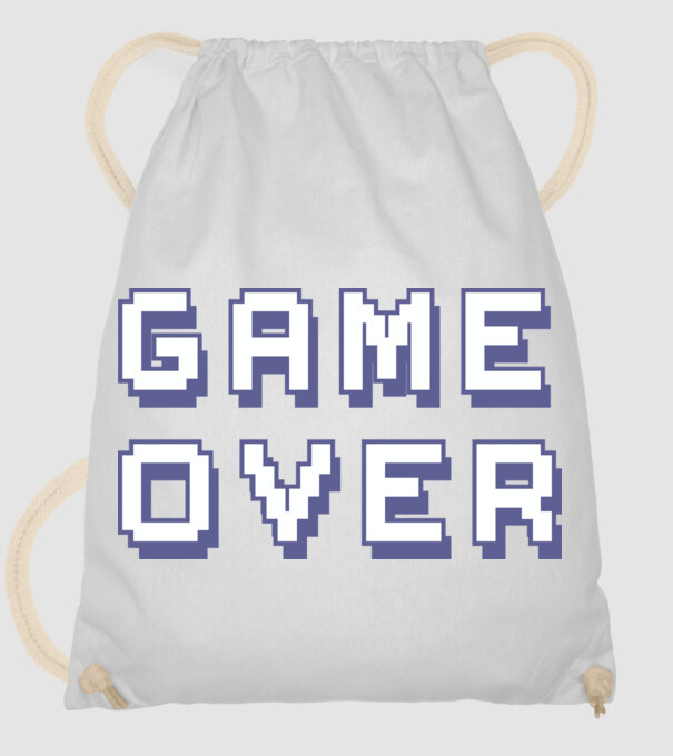 Game Over model alb pe tricou