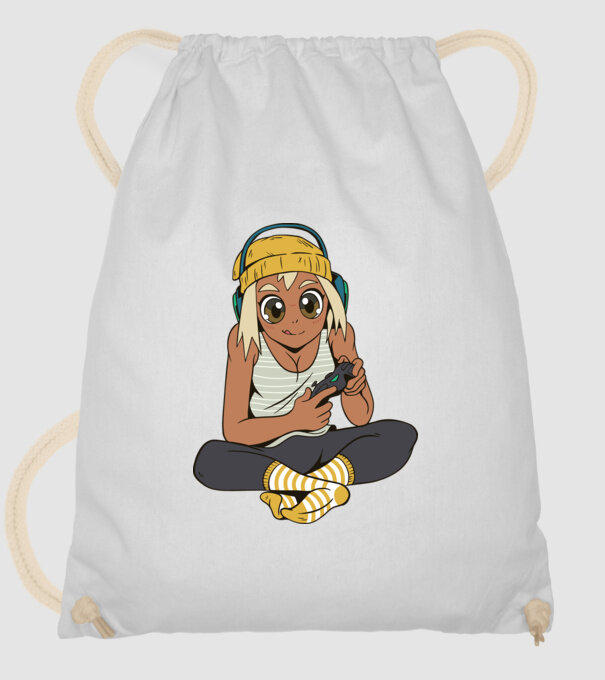 Fată Gamer model alb pe tricou