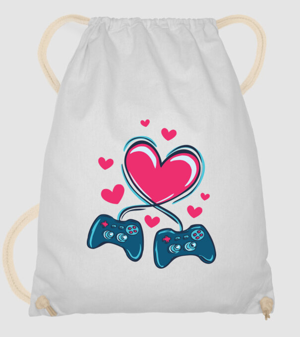 Dragoste Gamer model alb pe tricou