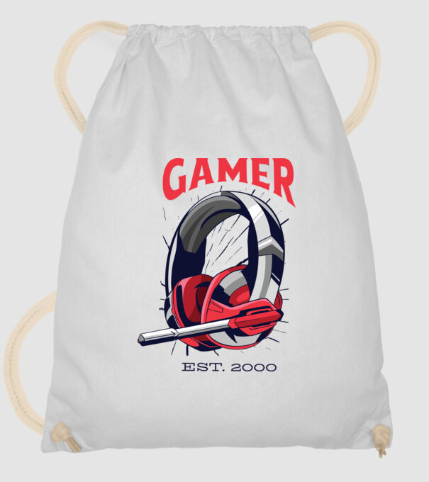 Gamer est. 2000 model alb pe tricou