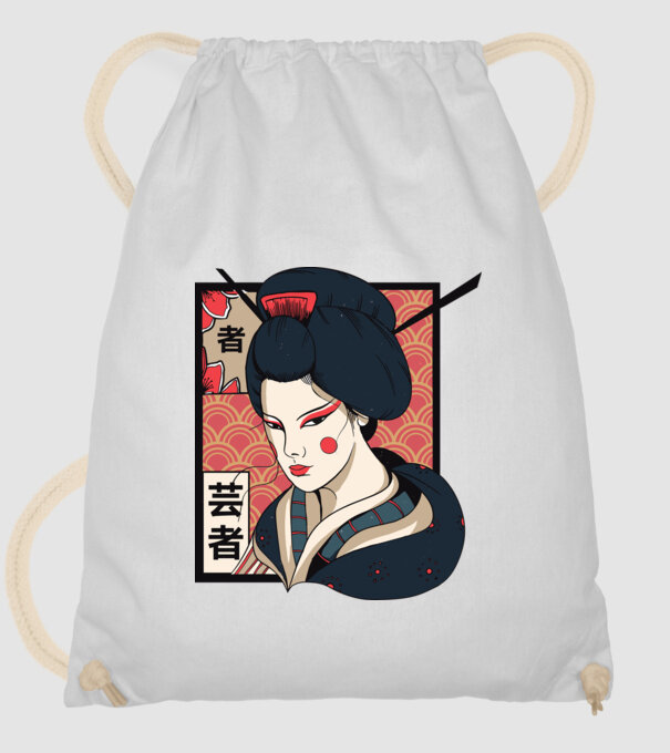 Geisha Japonia model alb pe tricou