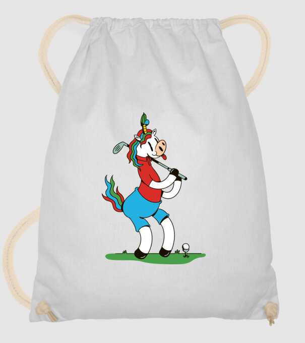 Unicorn jucător de golf model alb pe tricou