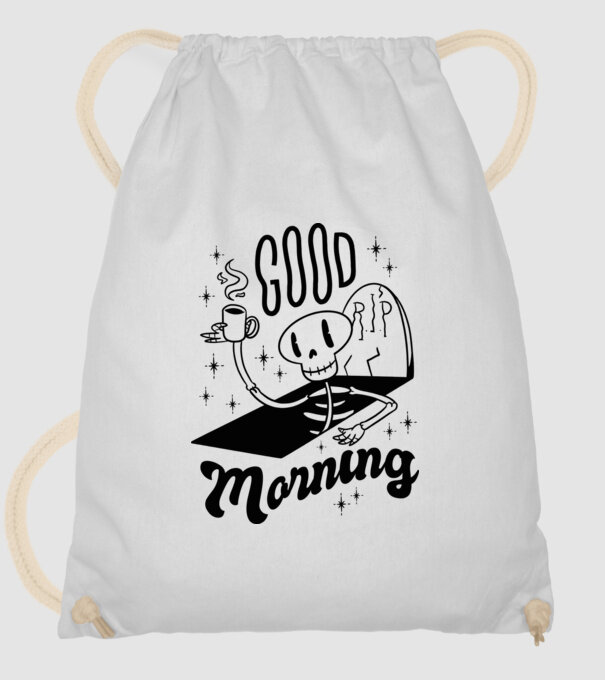 Good Morning Coffee model alb pe tricou