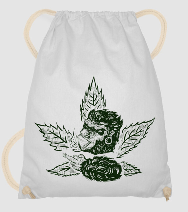 GORILĂ cannabis model alb pe tricou