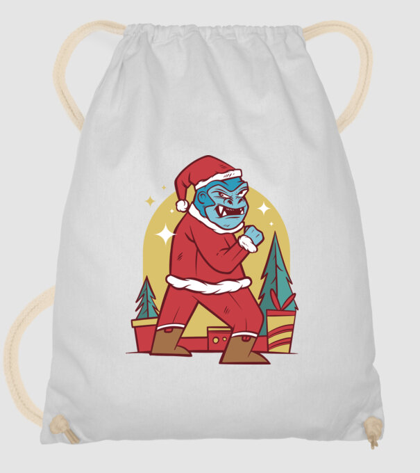 Gorila Santa model alb pe tricou