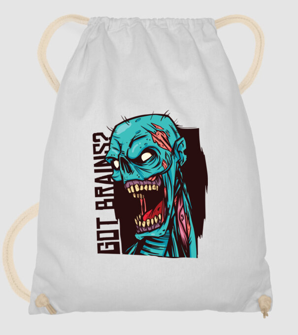 Got Brains? Cap Zombie model alb pe tricou