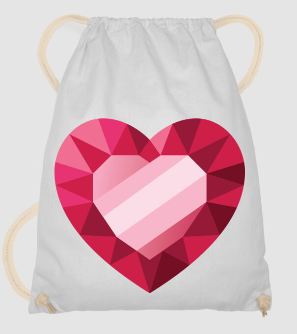 Inimă diamant model alb pe tricou