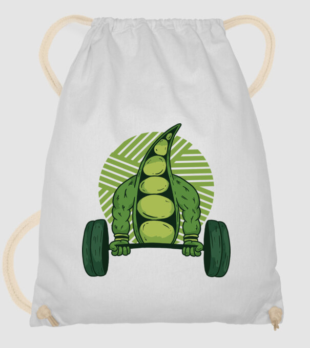 Mazăre musculoasă model alb pe tricou