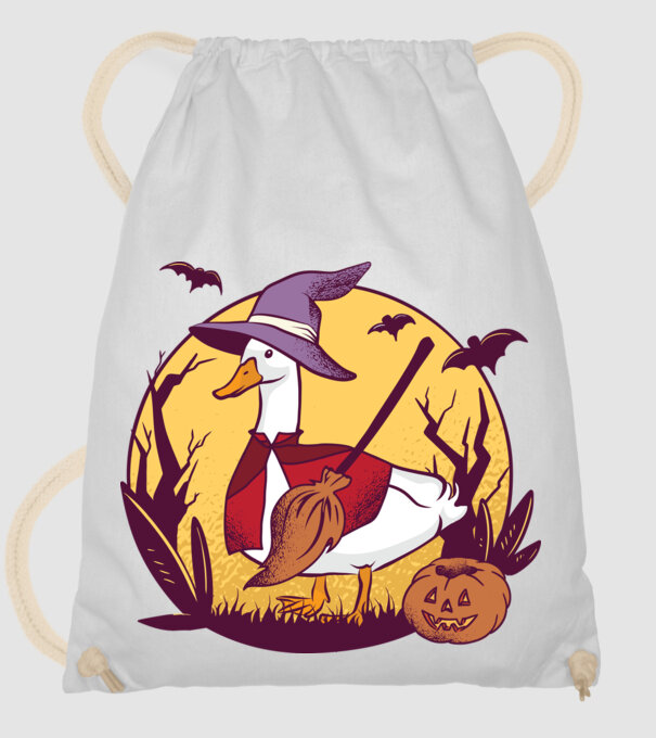 Gâscă Halloween model alb pe tricou