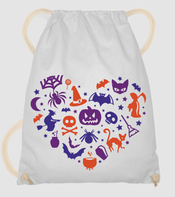 Inimă Halloween model alb pe tricou
