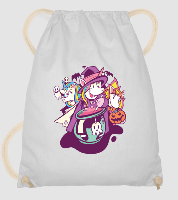 Unicorni Halloween model alb pe tricou