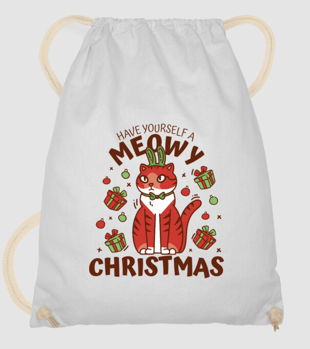 Have yourself a Meowy Christmas - Cicás Karácsony model alb pe tricou