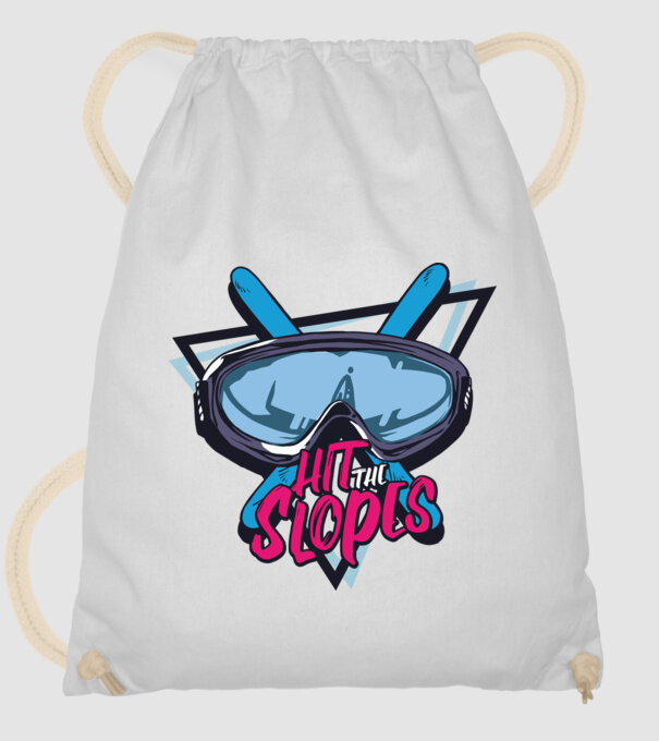 Hit the Slopes - tricou schi model alb pe tricou