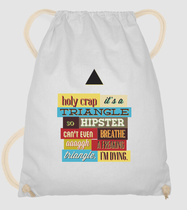 'Holy crap it''s a triangle' model alb pe tricou