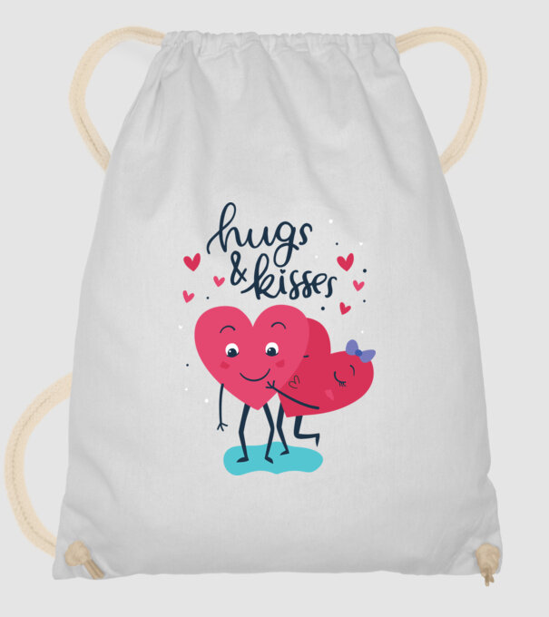 'Hugs and Kisses Tricou drăguț pentru Valentine''s Day' model alb pe tricou