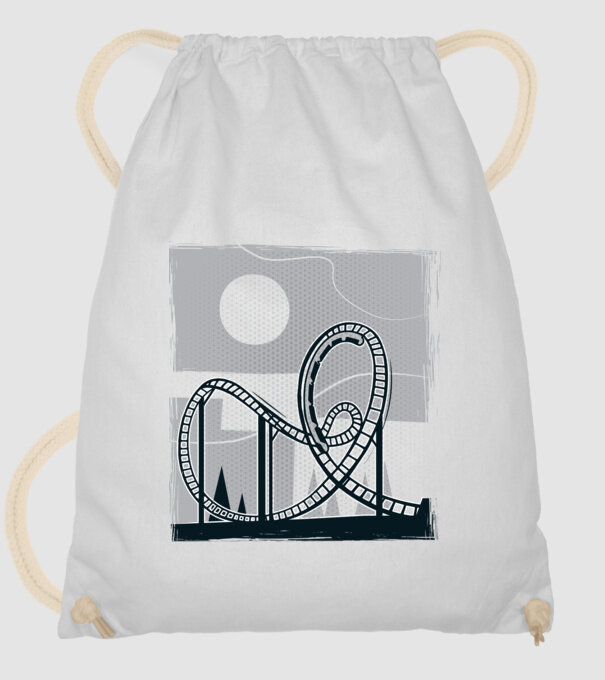 Roller coaster model alb pe tricou