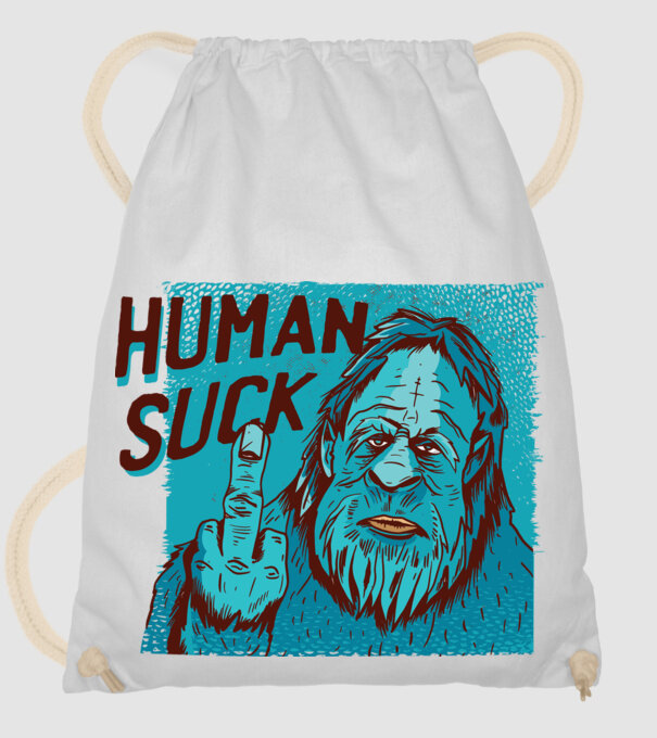 Human Suck - Yeti spune tricou amuzant antisocial model alb pe tricou