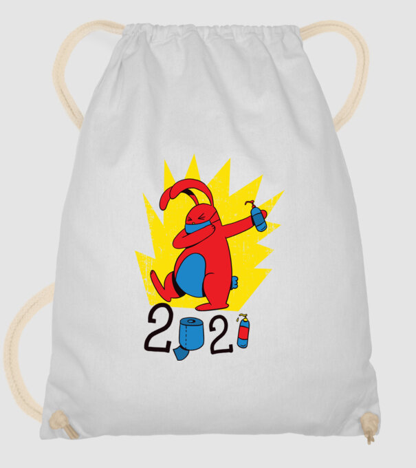 Paște 2021 - Iepuraș cu mască model alb pe tricou