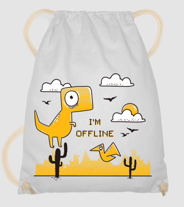 'I''m Offline tricou amuzant' model alb pe tricou