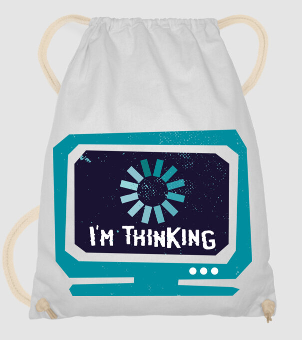 'I''m thinking Mă gândesc' model alb pe tricou