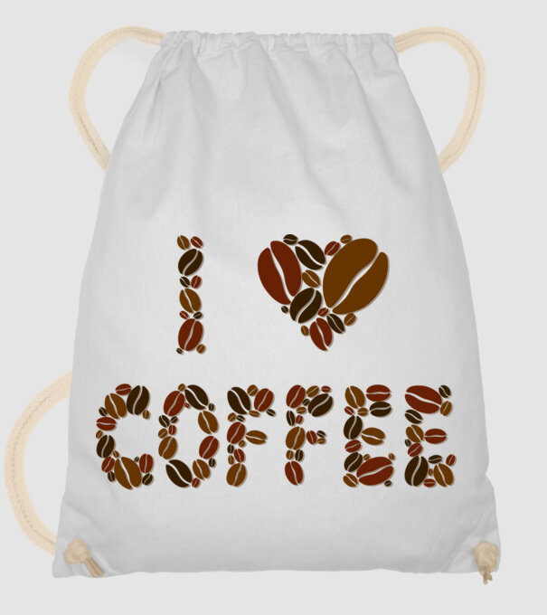 I Love Coffee model alb pe tricou
