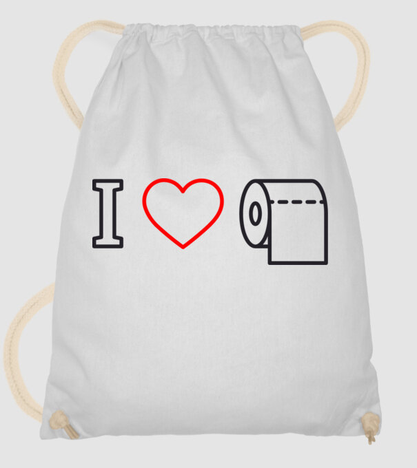 I love hârtie igienică model alb pe tricou