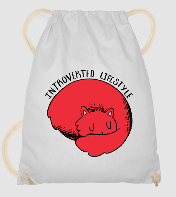Pisică Introvertită model alb pe tricou