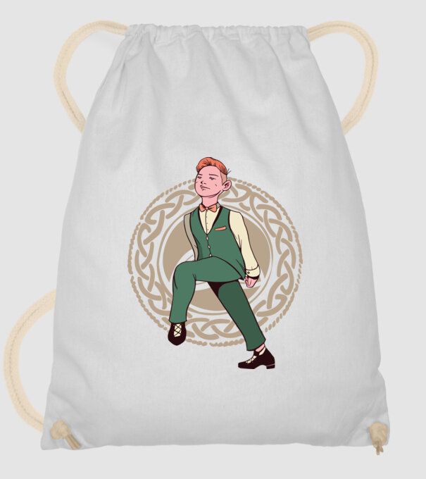 Bărbat Dansator irlandez model alb pe tricou