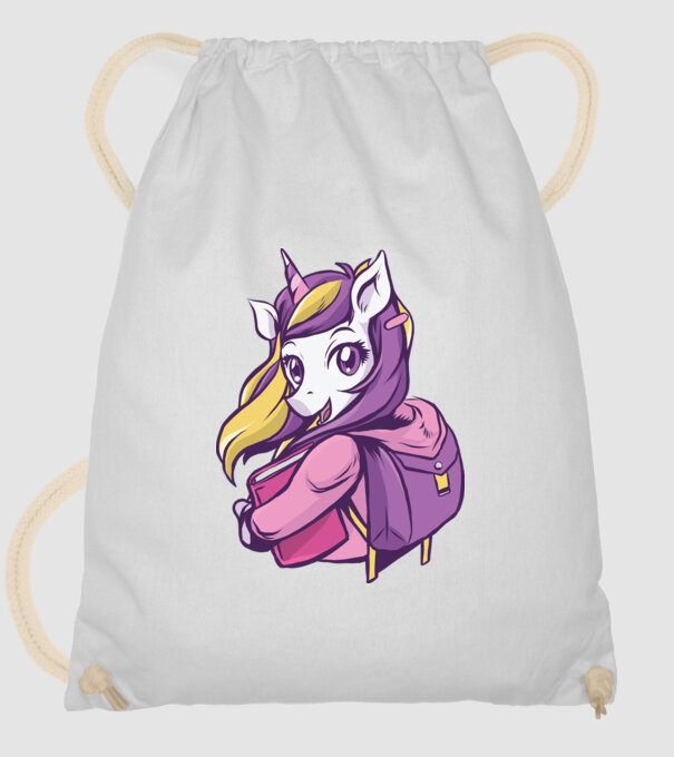 Școlăriță Unicorn model alb pe tricou