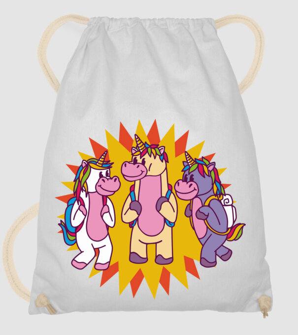 Unicorni școlari model alb pe tricou