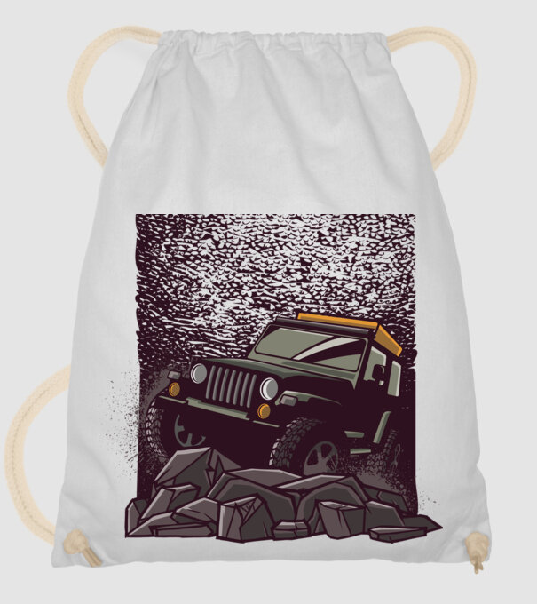 Jeep Offroad model alb pe tricou