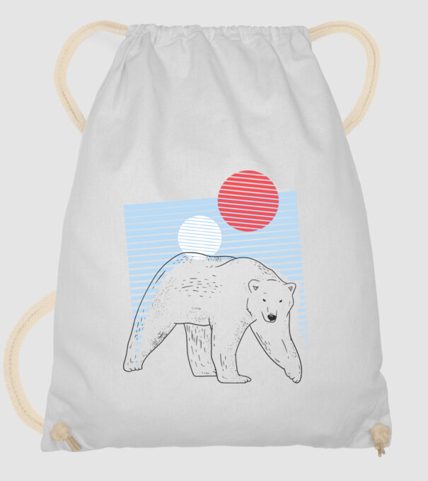 Urs polar model alb pe tricou