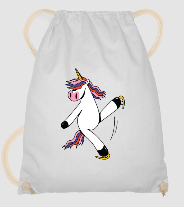 Unicorn cu Patine model alb pe tricou
