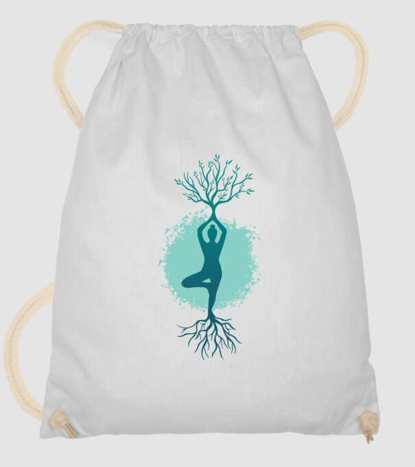 Yoga Natură model alb pe tricou